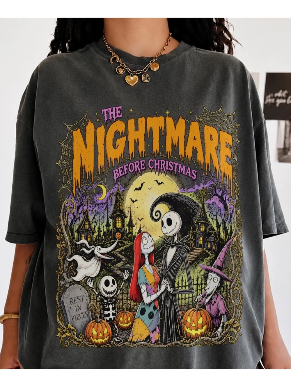 Comfort Colors The Nightmare Before Christmas Graphic Tee - Pepper